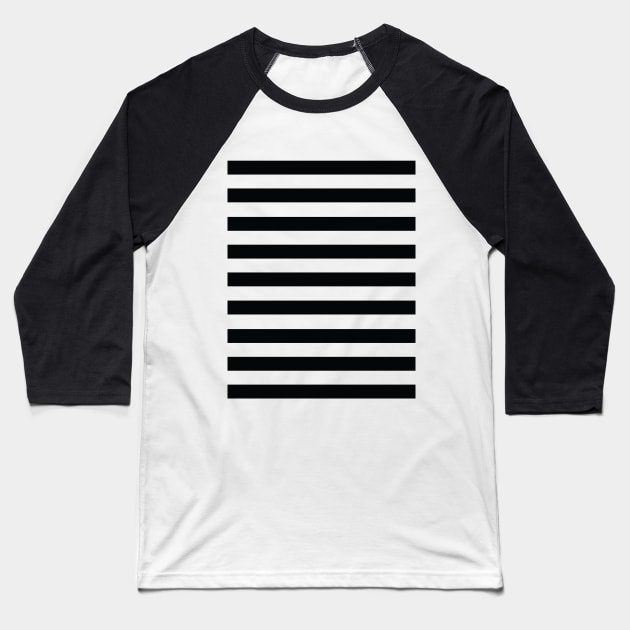 Black horizontal stripes Baseball T-Shirt by burrotees